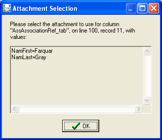 Attachment Selection box
