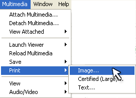 Multimedia Print menu
