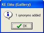 Add Synonyms dialogue
