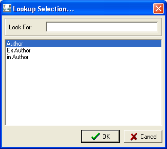 Author Lookup List