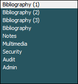 Bibliography tabs