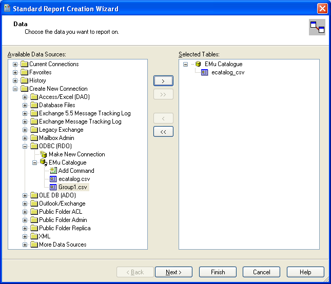 How to create a report with the Crystal Reports Wizard