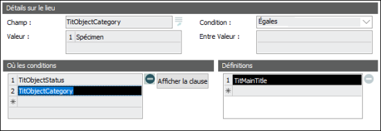 Conditions d’occurrence