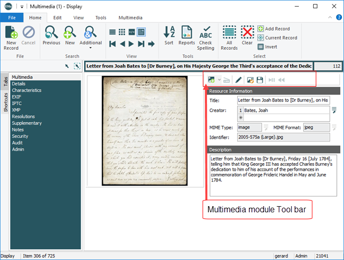 Click to enlarge Multimedia tab