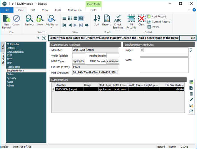 Click to enlarge Supplementary tab