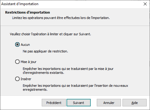 Restrictions d’importation