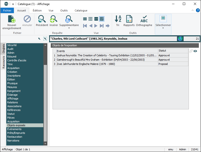 Objets de l’exposition