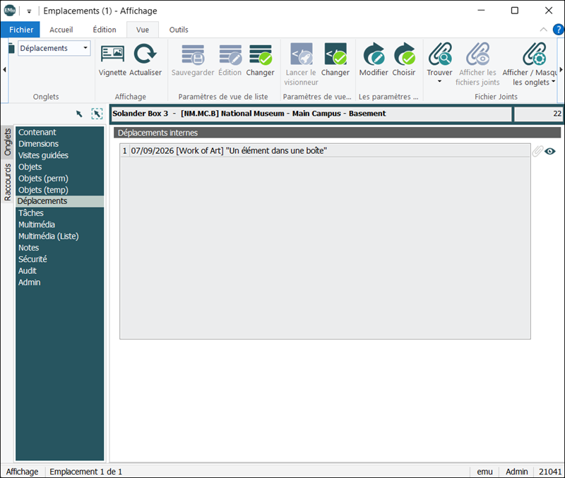 Cliquez pour agrandir Trace d’audit