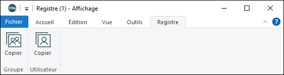 L’onglet Registre