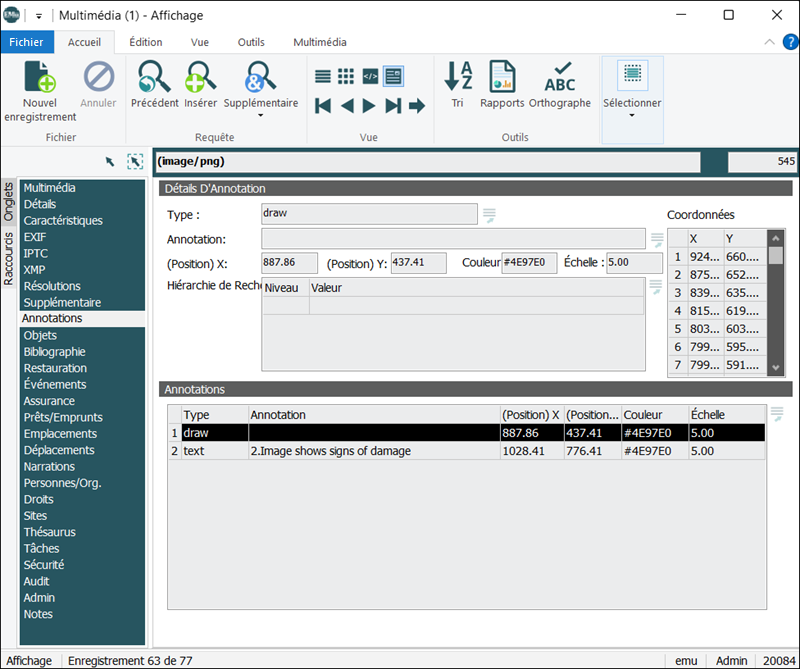 Cliquez pour agrandir L'onglet Annotations
