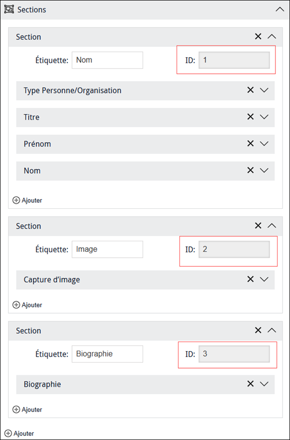 Cliquez pour agrandir Identifiants de Section