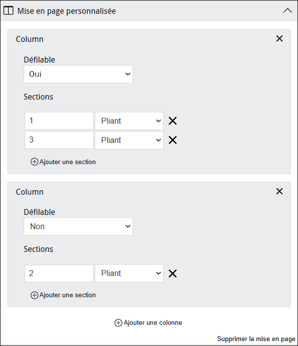 Cliquez pour agrandir Mise en page personnalisée