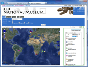 Map showing the global distribution of various species