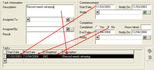 Associated table