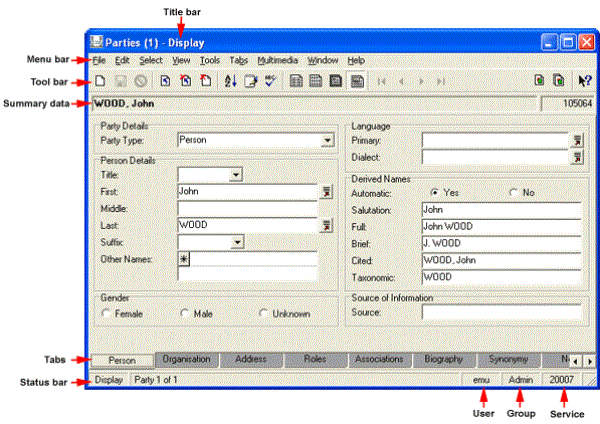 The Module window