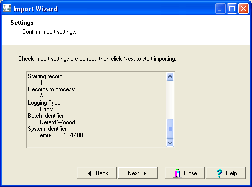 Confirm Settings