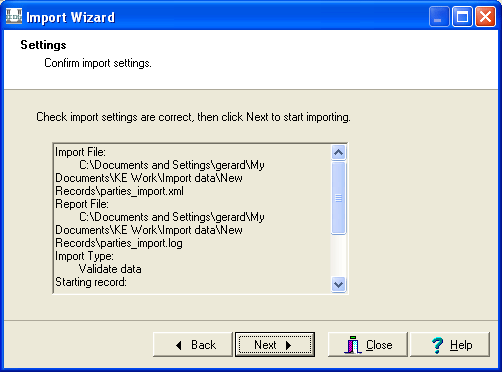 Confirm Settings