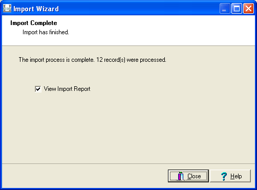 Import Complete