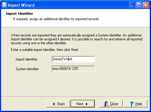 Import Identifier