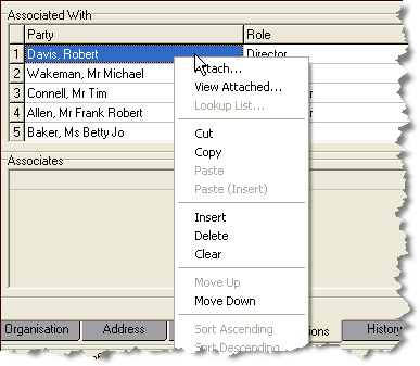 Context menu