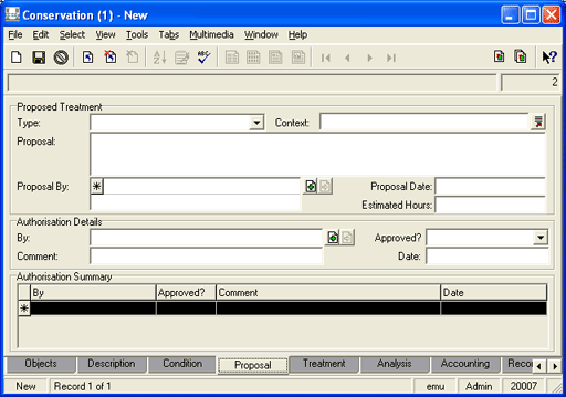 Proposal tab