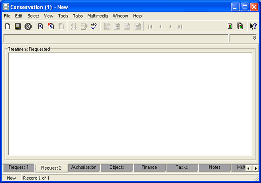 Request (2) tab