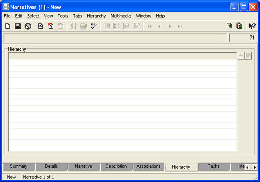 Hierarchy tab