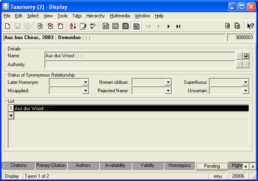 Pending tab