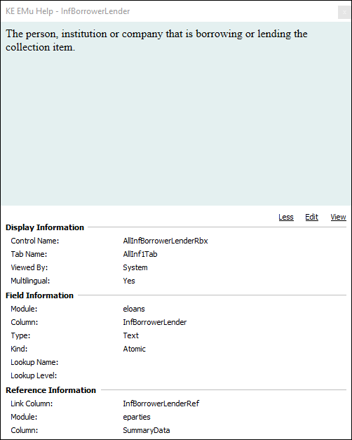 Field Level Help