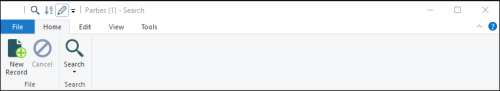 Home tab in Search mode