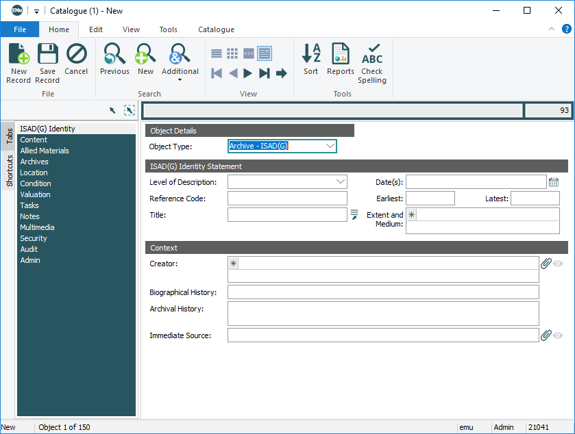 Click to enlarge ISAD(G) Identity