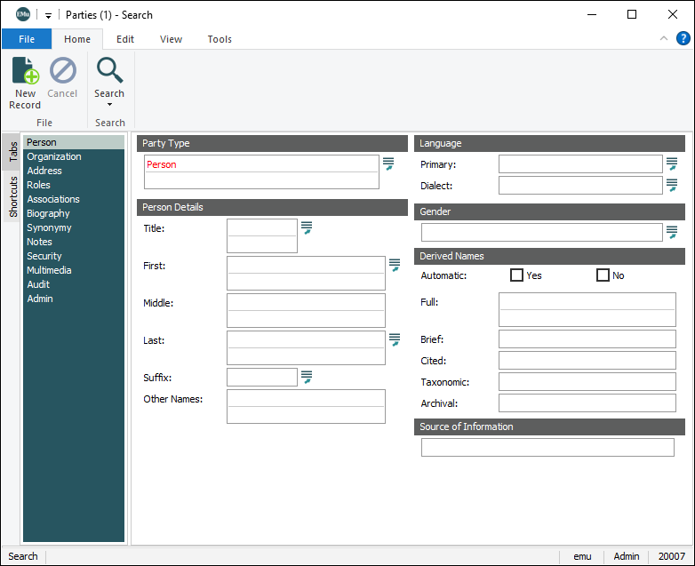 Click to enlarge Default values