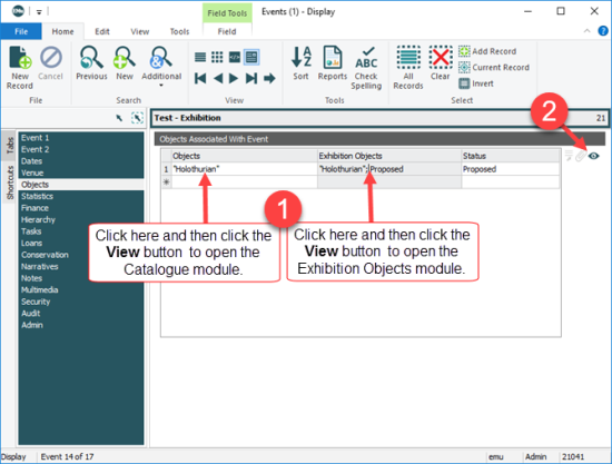 Open other modules