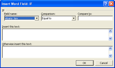 Insert Word Field: If
