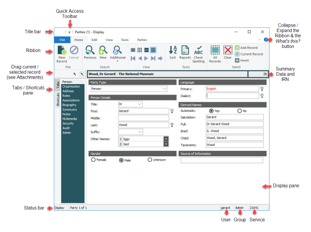 The module window