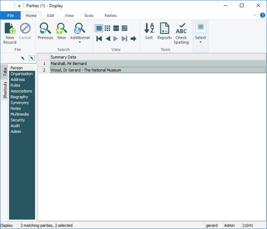 List View selected