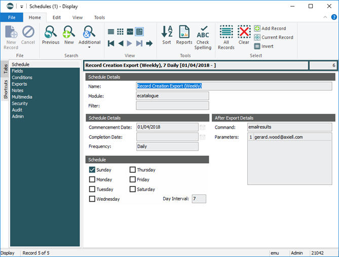 Schedules module