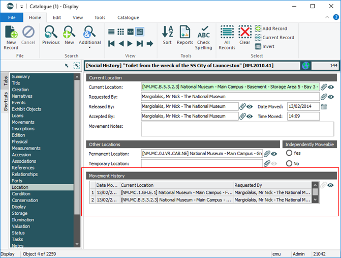 Click to enlarge Location History