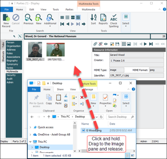 Drag file to create new Multimedia record