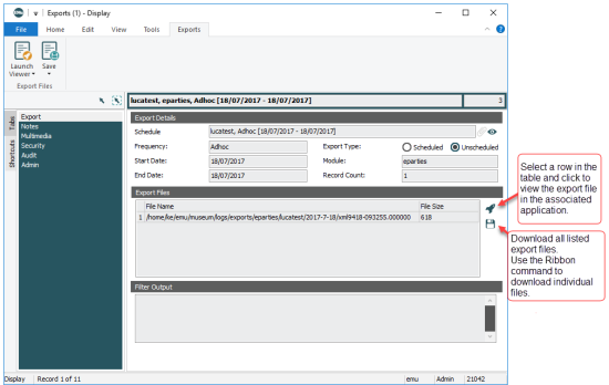Exports module