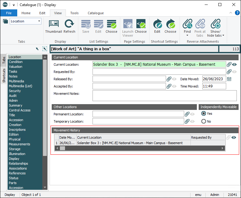 Click to enlarge Holder location