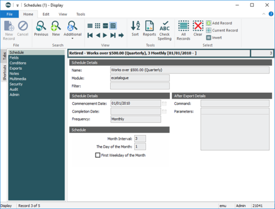 Schedules module