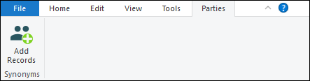 Parties tab of the Ribbon