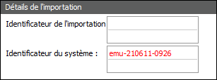 Détails de l'Importation