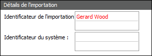 Identificateur d'importation