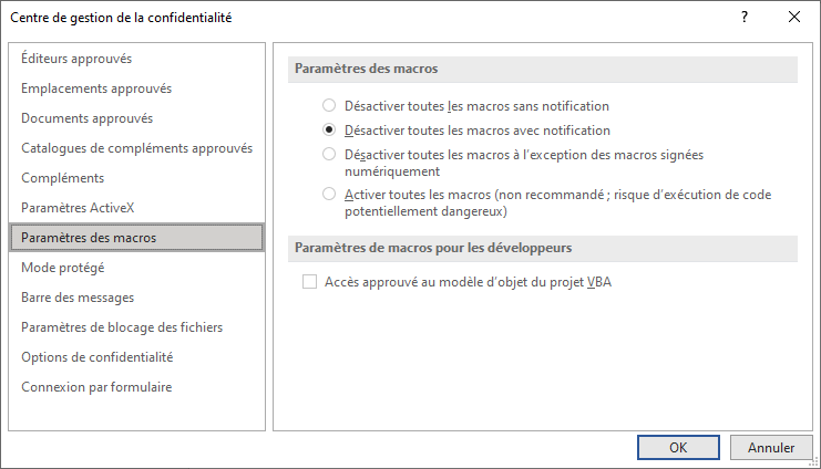 Centre de gestion de la confidentialité