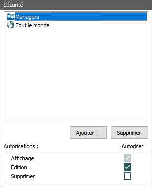 Autorisations de sécurité