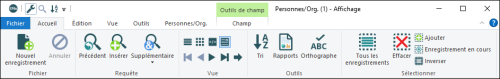 Onglet Accueil en mode Affichage