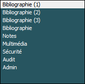 Les onglets Bibliographie