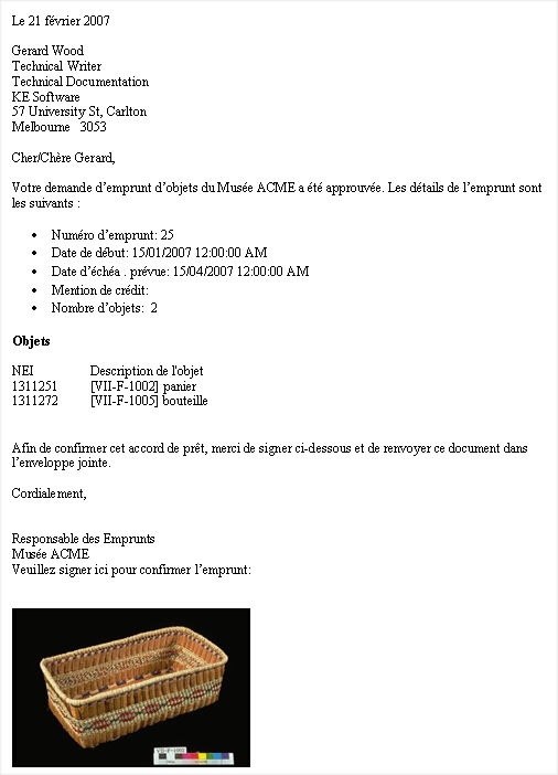 Rapport de publipostage